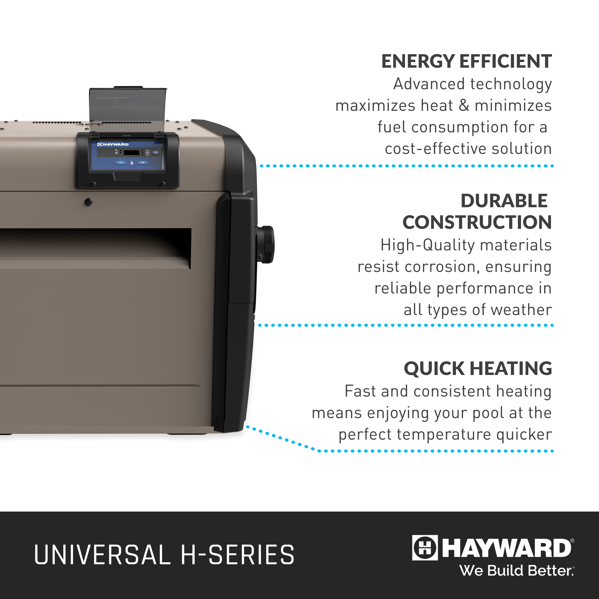 Hayward Universal H-Series Heater 250K BTU - Natural Gas, Low NOx W3H250FDN