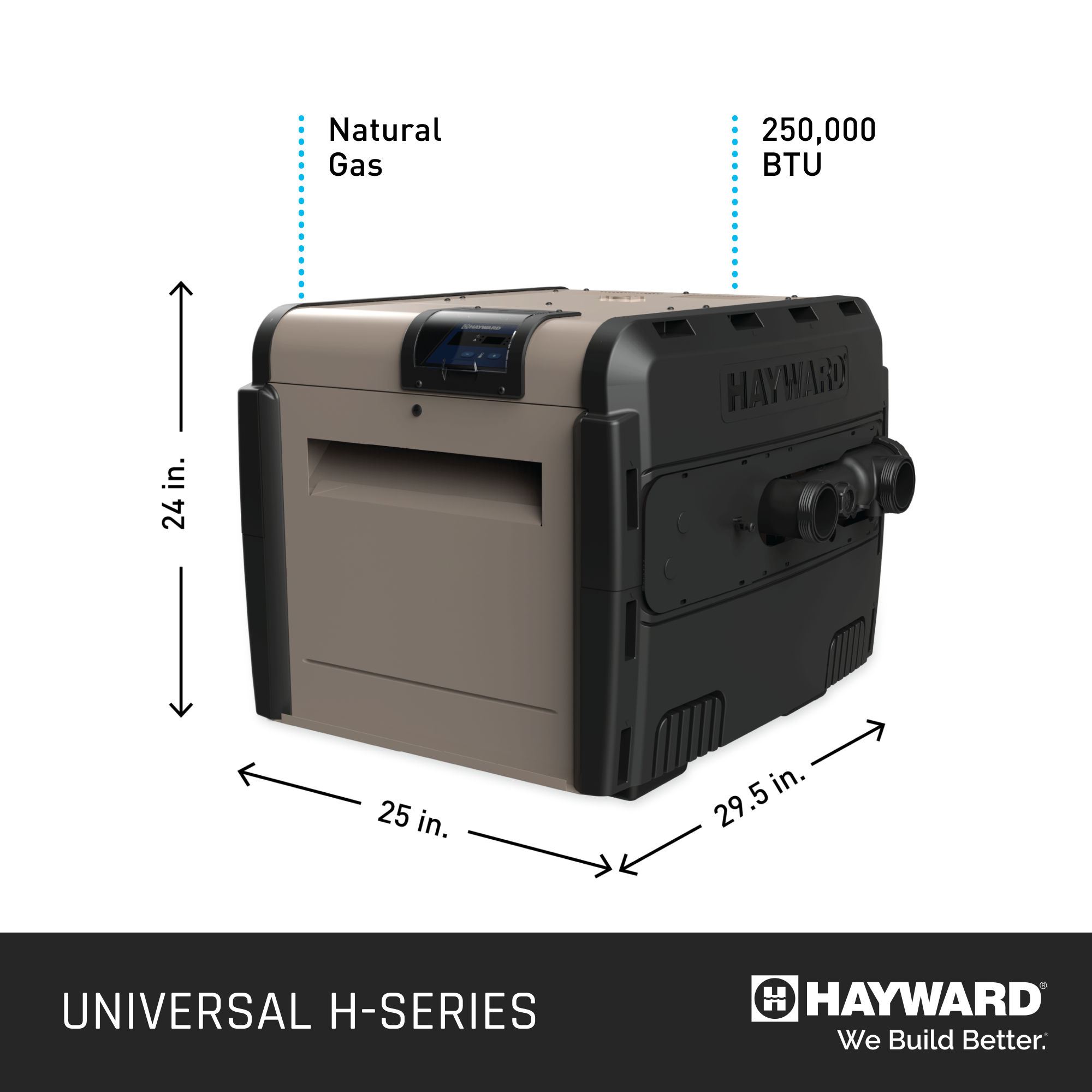 Hayward Universal H-Series Heater 250K BTU - Natural Gas, Low NOx W3H250FDN