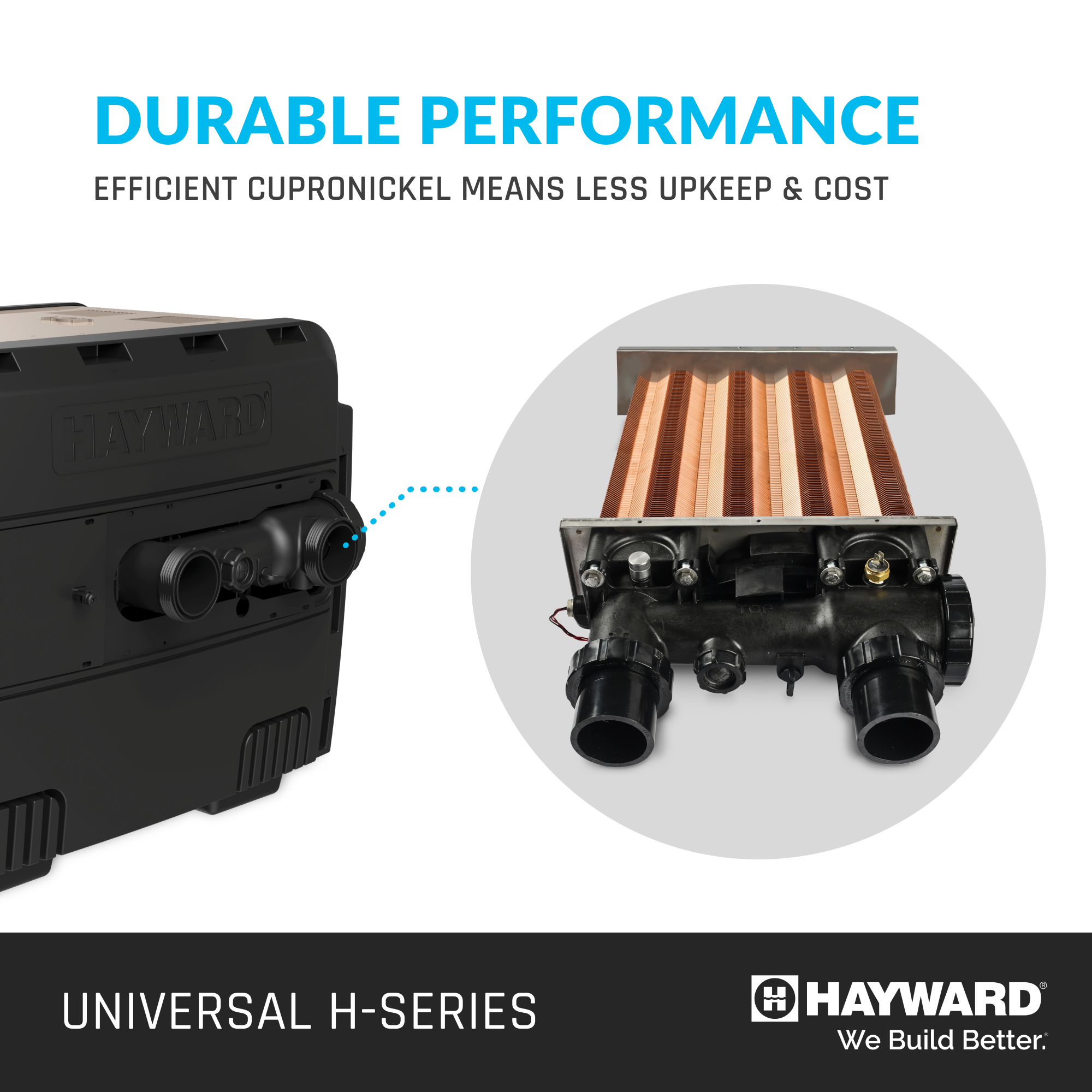 Hayward Universal H-Series Heater 400K BTU - Propane Gas, Low NOx W3H400FDP